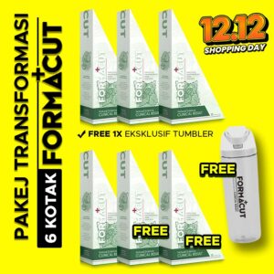 PAKEJ TRANSFORMASI ( 4 KOTAK FORMACUT + FREE 2 KOTAK + 1 TUMBLER EXCLUSIVE )