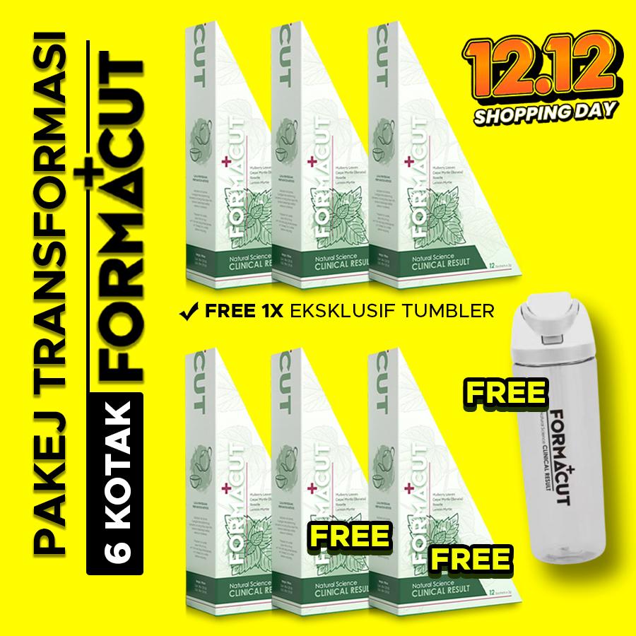 PAKEJ TRANSFORMASI ( 4 KOTAK FORMACUT + FREE 2 KOTAK + 1 TUMBLER EXCLUSIVE )